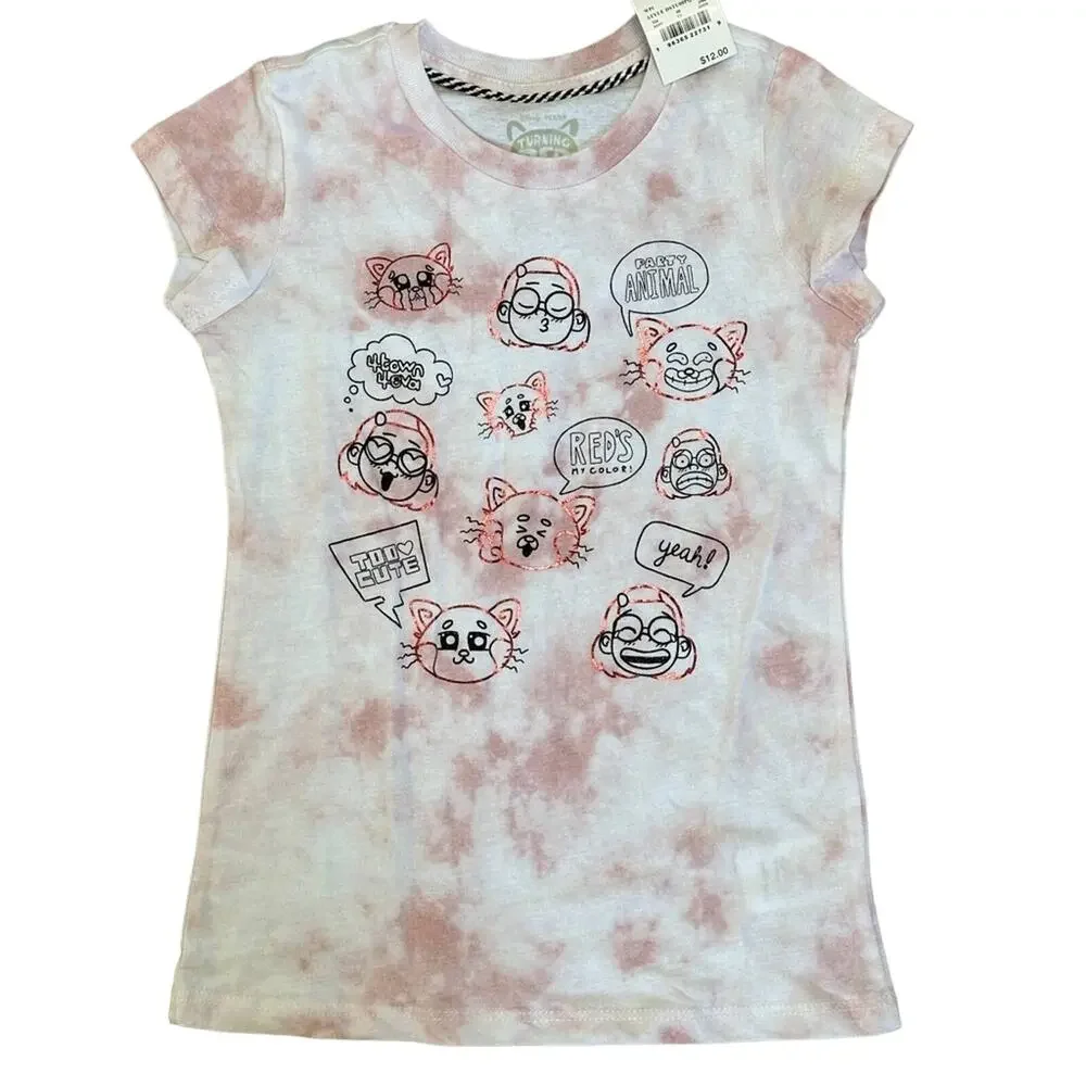 New Girl's Disney Pixar Turning Red Tie Dye Graphic Tee‎ size XS (4/5)